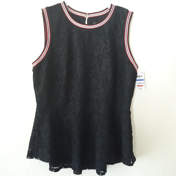 NWT Thalia Sodi Women's Metallic trim lace top - Picture 2 of 9